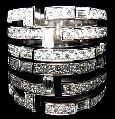 Traffic by Harry Winston, Three Row Diamond Ring