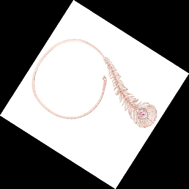 Plume de Paon Question Mark necklace set with a 12.41-carat pink tourmaline on pink gold
