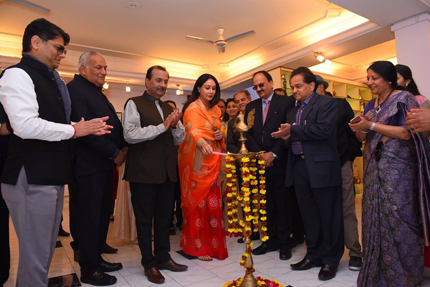 Princess, BJP MLA Diya Kumari lighting the inaugural lamp