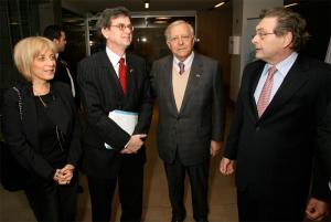 Ambassador Gutman, with his wife Dr Michelle Loewinger, talking to AWDC President Jacky Roth and AWDC CEO Freddy J. Hanard.