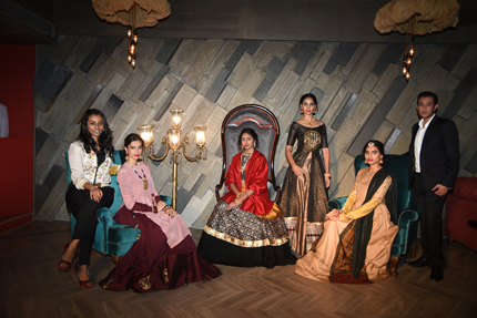 Natasha Davda and Prashant Sagar with Models at TBZ-The Original and Natasha J label collection launch