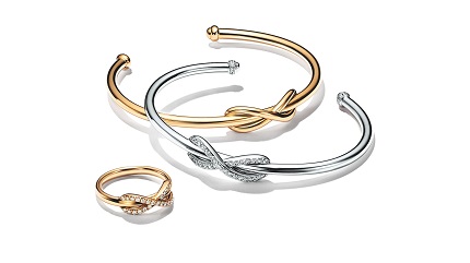 Pieces from the Tiffany Infinity collection for the Infinite Strength Campaign